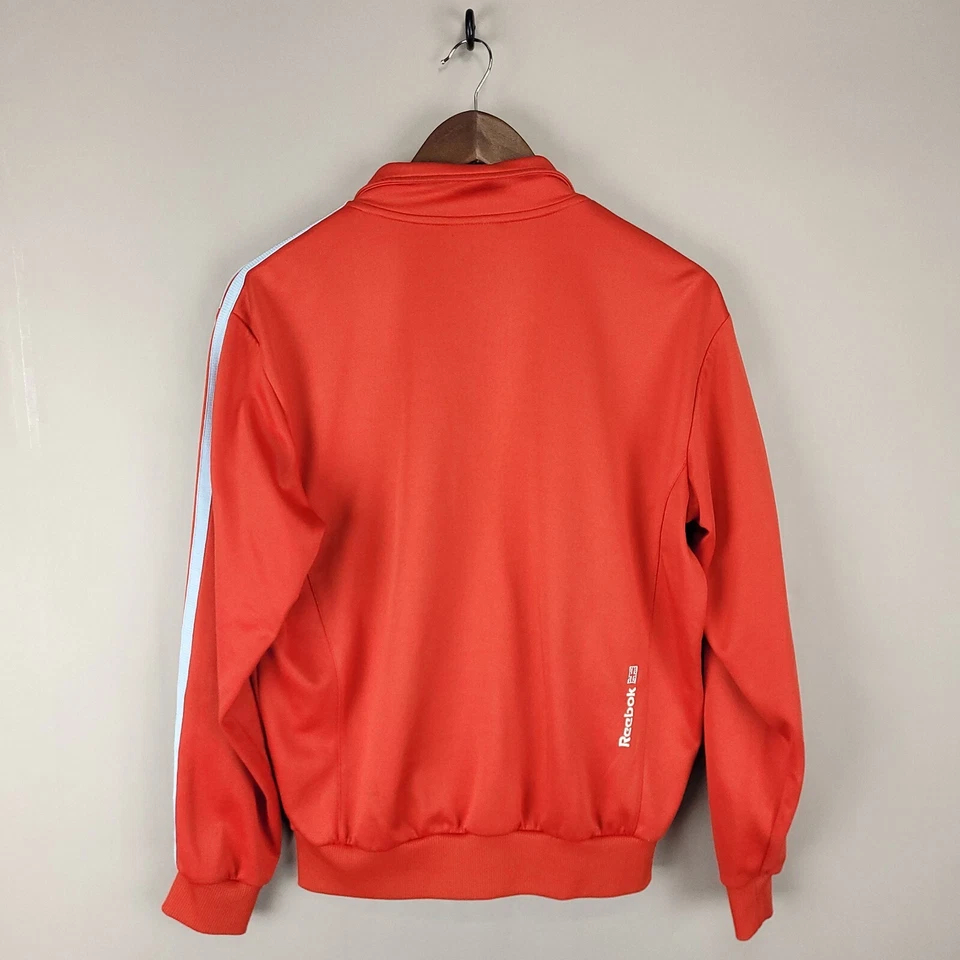 Vintage Reebok Track Jacket Men Medium Red Full Zip Logo Spell Out Retro Y2K 90s - Image 3 of 4
