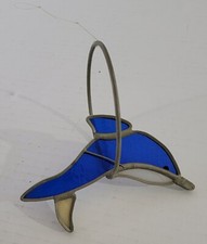 Vintage Jumping Dolphin Stained Glass Sun Catcher Window Decor