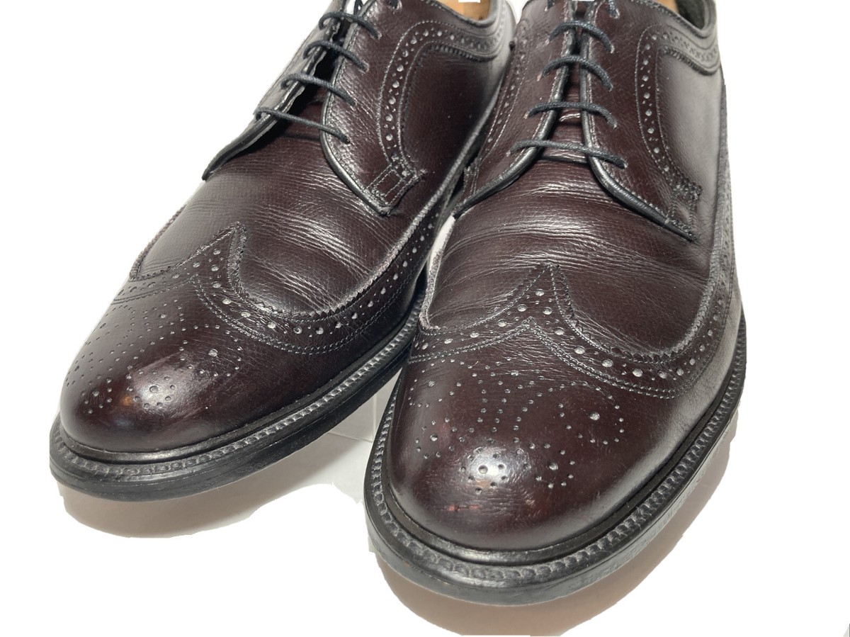 Vtg 80s Executive Imperials Brown Wingtip Derby Shoes Size 10.5 3E Made In USA Florsheim Brown Wingtip Dress Shoes for Men | eBay main image 4