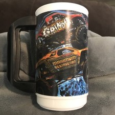Monster Jam Collectible Plastic Souvenir Cup Mug Signed Autographed