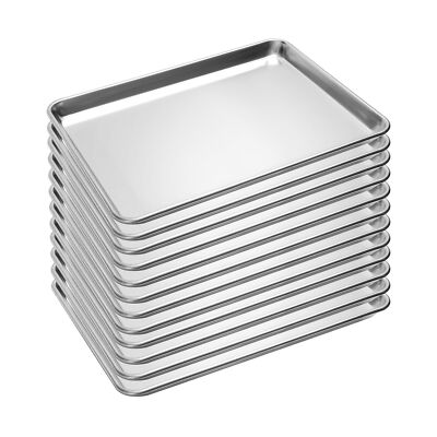12 Pack Half Size Baking Sheet Pan Aluminum Commercial Pan for Oven Freezer B...