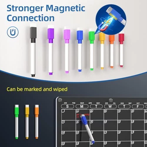 2 Pack Acrylic Magnetic Dry Erase Board Calendar Monthly Planner+Weekly Planner - Image 4 of 4