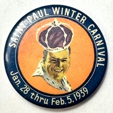1939 St Paul Winter Carnival King 1.5" Celluloid Pinback