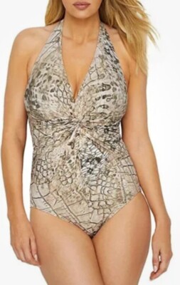 NWT Contours by Coco Reef Jewel Twist Bra Sized One Piece Swimsuit Size 8 32D
