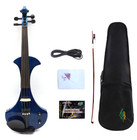 Yinfente Blue 4String Electric Violin 4/4 Solid wood Free Case Ebony parts #EV24
