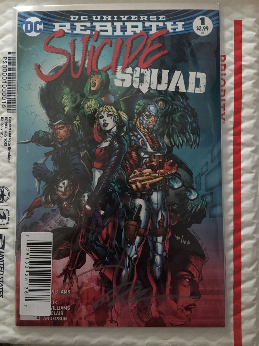 スーサイドスクワッド　レコード　DC DC SUICIDE SQUAD: REBIRTH #1 SIGNED BY JIM LEE DF COA #40/45 High