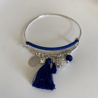 H&M Silver And Navy Bangle . Statement Bracelet A000322 | eBay