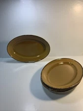 4 Steelite International England 12.5" Terramesa Mustard Oval Serving Platter