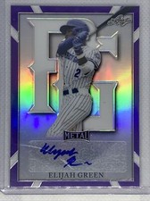 2021 LEAF PERFECT GAME METAL PURPLE REFRACTOR ELIJAH GREEN AUTO # 24/25