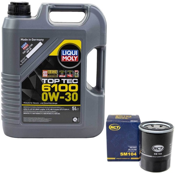 MotoröL Set 0W-30 5 Liter + ÖLfilter SM 104 FüR Peugeot 4007 2.4 16V VU VV 170PS-image