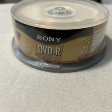 SONY DVD-R 4.7GB 1x-16x 120-min Recordable Discs 25-Spindle-Pack Sealed New