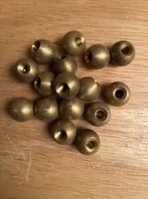 LOT OF 6-PCS- 5/8" Diameter ~ SOLID BRASS BALL FINIAL ~UNF Brass ~ 1/4-27 IPS