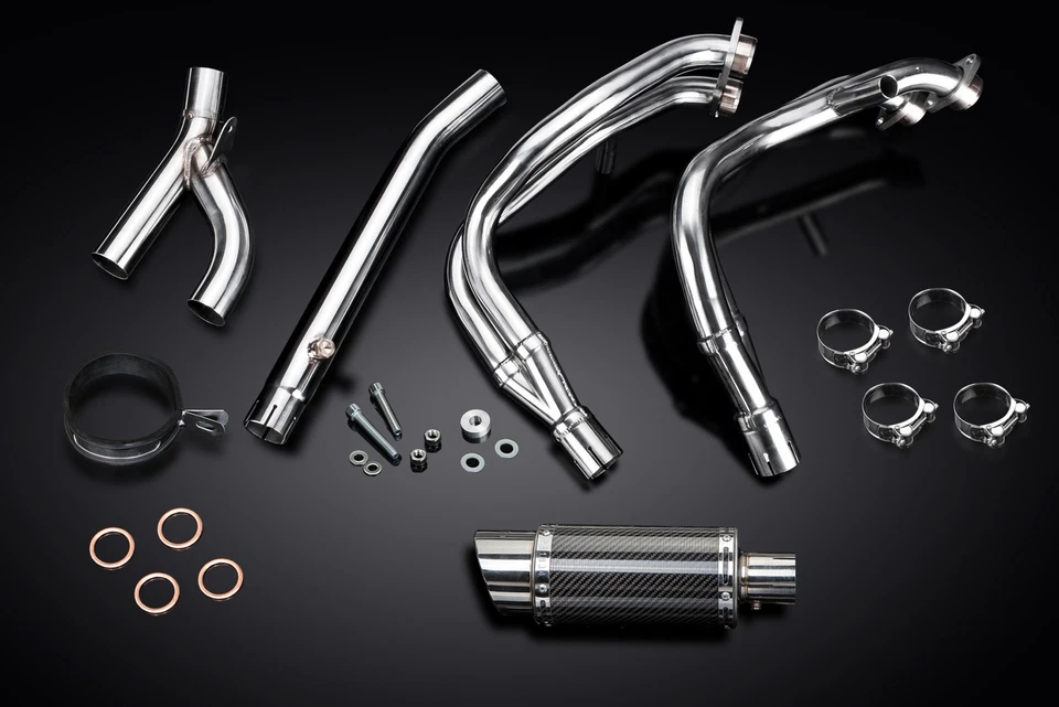 Silenciador de carbono redondo 4-1 8" escape completo Suzuki GSX1300R Hayabusa 1999-2007 Foto 3 de 4