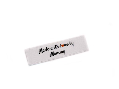 Made with Love by Mammy Labels - flach 15x50 - 40 Stück - zum Aufnähen