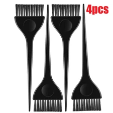 4 pcs Reusable Hair Coloring Translucent Dye Color Tint Perm Relaxer Brush Black