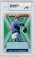 2019 Leaf Metal Draft Tucker Davidson Prismatic Green 1/1 Pre Production Beckett