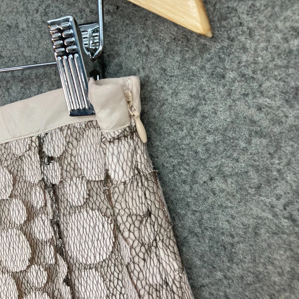 Falda Jigsaw Mujer 10 Negro Rosa Malla Encaje Línea A Cremallera Acampanada Plisada 3103 Foto 3 de 4