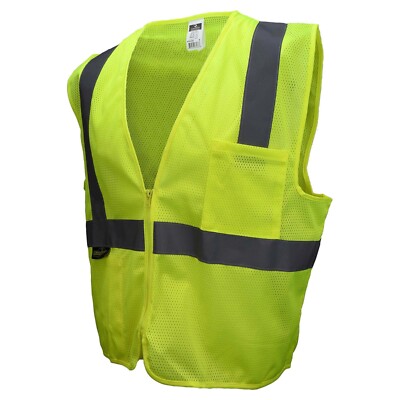 ANSI CLASS 2 MESH HIGH VISIBILITY REFLECTIVE ROAD WORK CONSTRUCTION SAFETY VEST