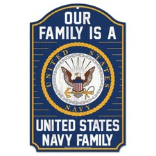 OUR FAMILY IS A UNITED STATES NAVY FAMILY WOOD SIGN 11"X17" NEW WINCRAFT