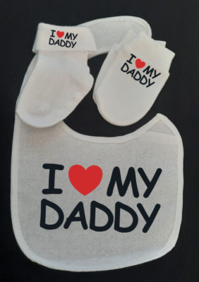 I Love Daddy Family Einzelartikel Lätzchen/Socken/Fäustlinge Vatertag