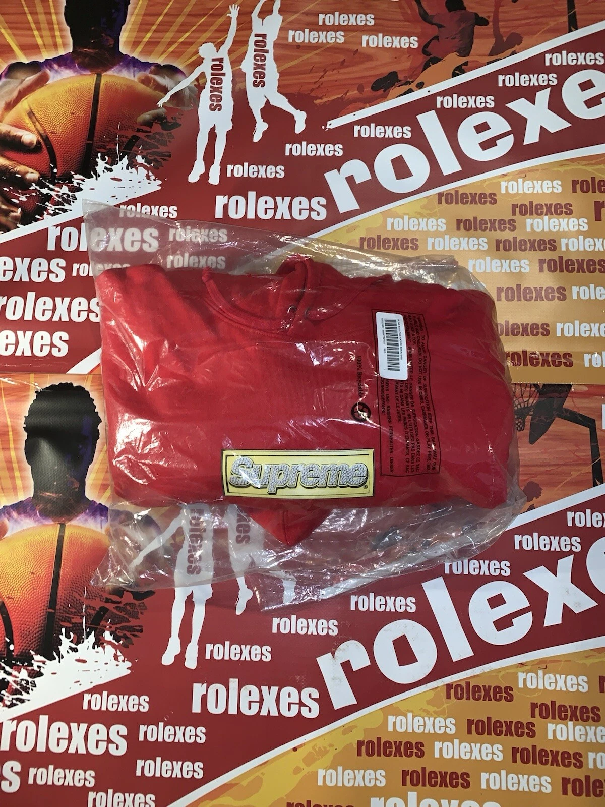 Felpa con cappuccio Supreme Bling Box logo rosso