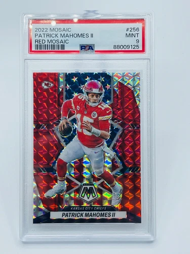 PATRICK MAHOMES II 2022 Panini Mosaic RED MOSAIC Parallel PSA 9 MINT Chiefs #256