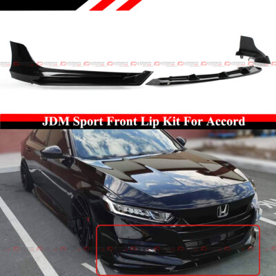 For 2018-2020 Accord Painted Gloss Black Yofer JDM Front Bumper Lip Splitter Kit