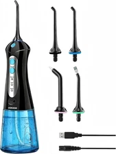 Travel Water Flosser Cordless for Teeth: Adults Dental Oral Irrigator Black