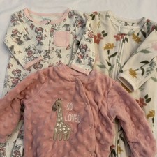 Lot Of 0-3 Months Baby Girl Bodysuits - Disney Baby Minnie Mouse, Carters Etc