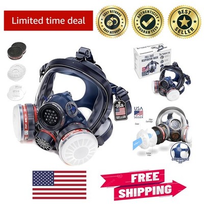 Comfort-Fit Full Face Respirator for Welding, Painting & Agriculture - One Size