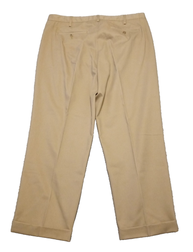 Pantalones de vestir para hombre LANDS'END ajuste tradicional frente plano puños tostado talla 40 - 42 x 29 - Imagen 2 de 5