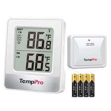 Wireless Indoor Outdoor Thermometer 500FT White Temperature Gauge Sensor