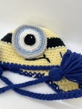 Minions Crocheted Hat Cap Beanie Yellow/Black