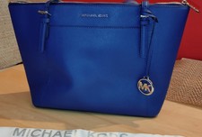Michael Kors Ciara Saffiano Leather Large Tote Bag, Blue