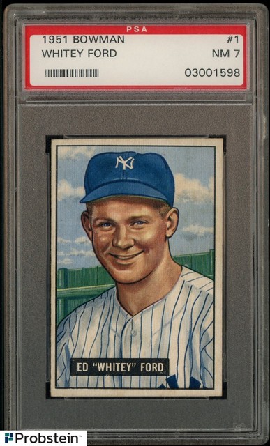 1951 Bowman #1 Whitey Ford New York Yankees RC Rookie HOF PSA 7 NM