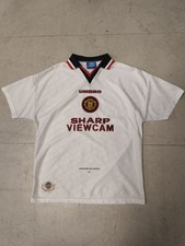 Original Authentic 1996/97 Manchester United Away Shirt Men's Umbro Large White 