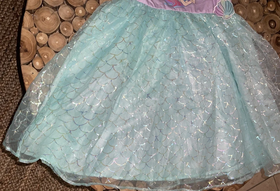 Vestido Disney Sirenita Princesa Ariel Verde Menta, Púrpura Niñas XL 14-16 NUEVO CON ETIQUETAS Foto 4 de 4