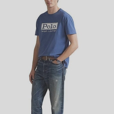 Polo Ralph Lauren  stencil Logo SS Navy Blue White T-Shirt Men's Sz 2XL-Tall