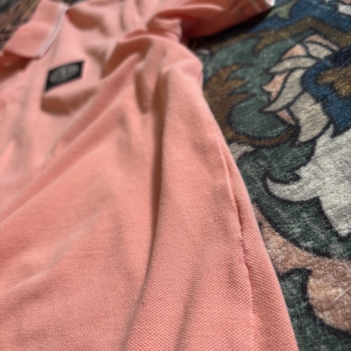 Polo Stone Island Piqué arancione preppy uomo piccola slim fit colletto - Foto 6 di 9