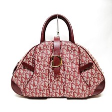 Christian Dior borsa a mano doppia sella trotter borsa a mano tela bordeaux 3135518