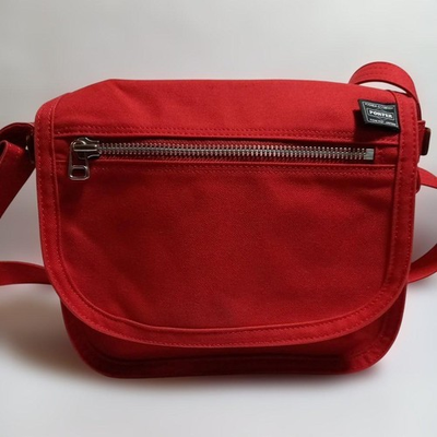 #ad PORTER GIRL NAKED Shoulder Bag S 667 09473 Red Back Scuff Inner Stain Women#x27;s $185.47