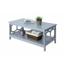 Convenience Concepts Omega Coffee Table in Gray Wood Finish with Shelf