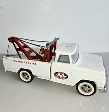Vintage 1960s Tonka AA Wrecker Truck Pressed Steel 24 Hr Service Truck Tow