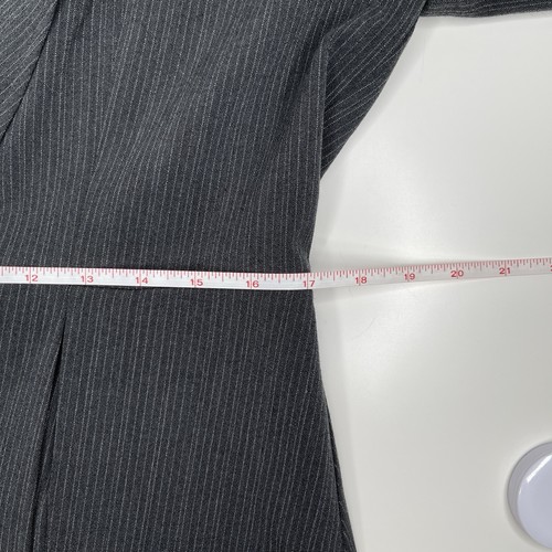 Blazer donna Adrienne Vittadini 1X Plus | grigio antracite gessato | plissettato lui - Foto 4 di 5