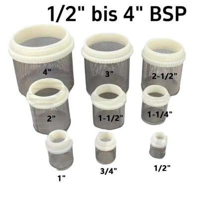 Aquarium Edelstahlkorb Filterkorb Saugkorb Sieb Filter 1/2''-4'' BSP Nylon Gewinde
