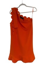 Victoria Beckham for Target Orange One Shoulder Scallop Shift Dress Size S