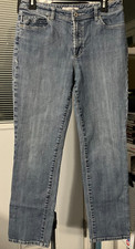  CHICO'S SIZE 1 SHORT COTTON SPANDEX BLUE DENIM JEANS PLATINUM ABALONE SH JA02
