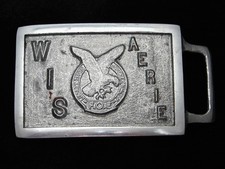 QG07151 VINTAGE 1970s  FRATERNAL ORDER OF EAGLES  ORGANIZATION BELT BUCKLE