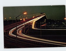Postcard Night View Auckland Harbour Bridge Auckland New Zealand