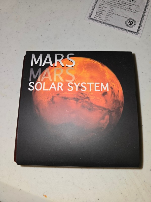 2017 Niue 1$ Solar System "MARS" METEORITE NWA 7397 1oz Silver Coin
